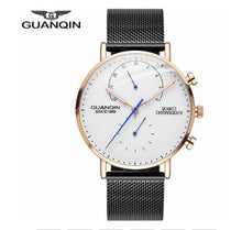 Load image into Gallery viewer, GUANQIN Mens Watches Top Brand Luxury Chronograph Watch Men Business Casual Creative Mesh Quartz Bracelet  men's watch