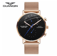 Load image into Gallery viewer, GUANQIN Mens Watches Top Brand Luxury Chronograph Watch Men Business Casual Creative Mesh Quartz Bracelet  men's watch