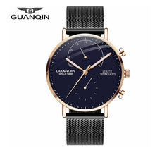 Load image into Gallery viewer, GUANQIN Mens Watches Top Brand Luxury Chronograph Watch Men Business Casual Creative Mesh Quartz Bracelet  men's watch