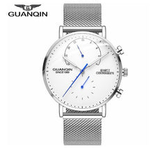 Load image into Gallery viewer, GUANQIN Mens Watches Top Brand Luxury Chronograph Watch Men Business Casual Creative Mesh Quartz Bracelet  men's watch