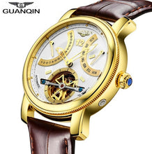 Load image into Gallery viewer, GUANQIN Watches Men Automatic mechanical Top Brand Luxury Fashion Casual Watch Clock Luminous Tourbillon Leather strap Men Watch