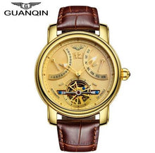 Load image into Gallery viewer, GUANQIN Watches Men Automatic mechanical Top Brand Luxury Fashion Casual Watch Clock Luminous Tourbillon Leather strap Men Watch