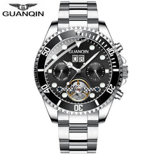 Load image into Gallery viewer, GUANQIN Mechanical Watch Men Skeleton Tourbillon style Role Automatic Watch Waterproof Skeleton Tourbillon Automatic Watch Water