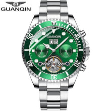 Load image into Gallery viewer, GUANQIN Mechanical Watch Men Skeleton Tourbillon style Role Automatic Watch Waterproof Skeleton Tourbillon Automatic Watch Water