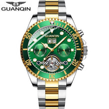 Load image into Gallery viewer, GUANQIN Mechanical Watch Men Skeleton Tourbillon style Role Automatic Watch Waterproof Skeleton Tourbillon Automatic Watch Water