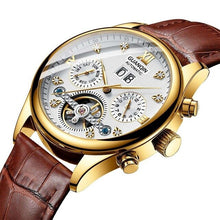 Load image into Gallery viewer, New GUANQIN Watch Men Luxury Automatic Mechanical Waterproof Watch Stainless Steel Date Gold Mens Wristwatch Erkek kol saati