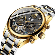 Load image into Gallery viewer, New GUANQIN Watch Men Luxury Automatic Mechanical Waterproof Watch Stainless Steel Date Gold Mens Wristwatch Erkek kol saati