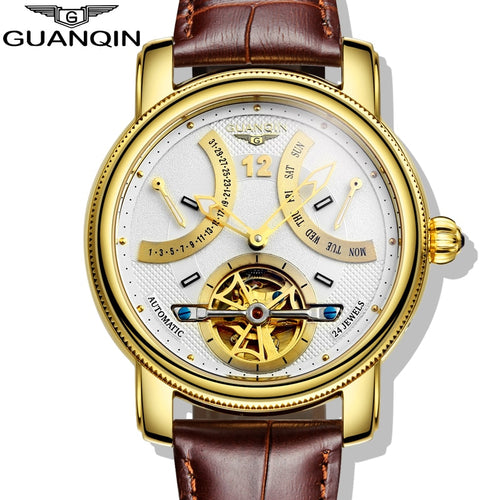 GUANQIN Design Watches Men Top Brand Luxury Watch Fashion Casual Automatic mechanical Watch Clocks Reloj Relogio masculino