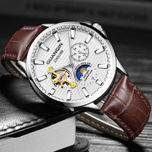 Load image into Gallery viewer, GUANQIN 2018 watch men Luminous clock men Automatic waterproof Mechanical leather rose gold skeleton business relogio masculino