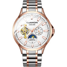 Load image into Gallery viewer, GUANQIN 2018 watch men Luminous clock men Automatic waterproof Mechanical leather rose gold skeleton business relogio masculino