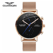 Load image into Gallery viewer, GUANQIN Mens Watches Top Brand Luxury Chronograph Watch Men Business Casual Creative Mesh Quartz Bracelet  men&#39;s watch