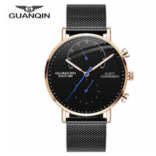 Load image into Gallery viewer, GUANQIN Mens Watches Top Brand Luxury Chronograph Watch Men Business Casual Creative Mesh Quartz Bracelet  men&#39;s watch