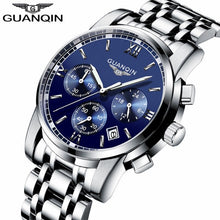 Load image into Gallery viewer, 41mm Luxury Brand GUANQIN Business high precision Quartz Watch Men full Stainless Steel man Wristwatch clock Relogio Masculino