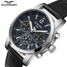 Load image into Gallery viewer, Relogio masculino GUANQIN 2018 Fashion Business Mens Watches Top Brand Chronograph Quartz Watch Men Calendar Luminous Waterproof